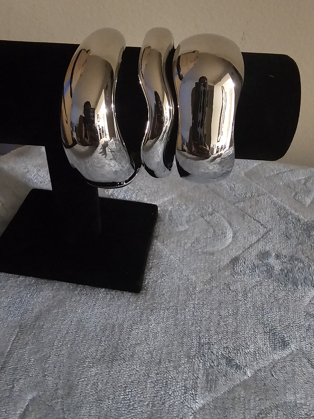 Polished Silver-Tone Sculptural Cuff Bracelet - Women's Jewelry